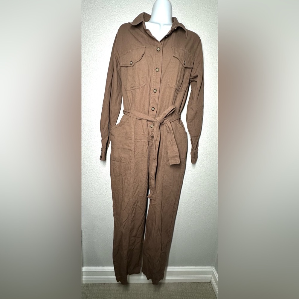Tulip Creations Women’s Jumpsuit Cotton Brown Size Large
